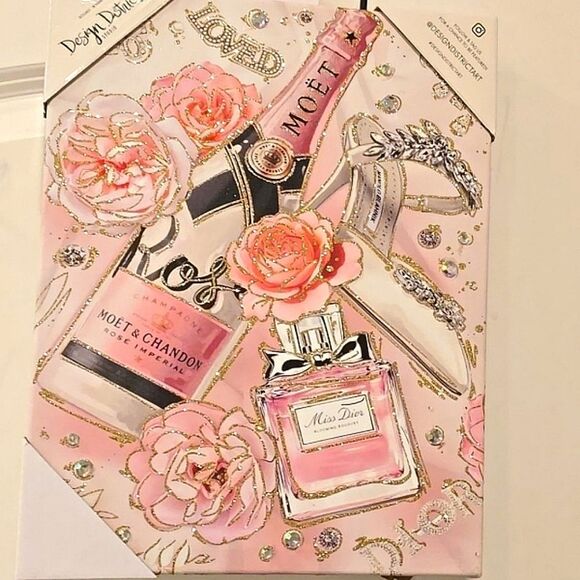 Design District Celebration Fashion Dior 3D Jewel Embellished Canvas Wall Decor - Picture 2 of 6